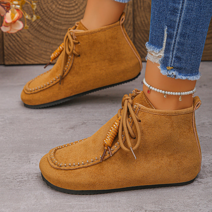 Women nan moccasin ankle boots with hand stitching, soft lining and profiled lightweight sole Mune Fashion