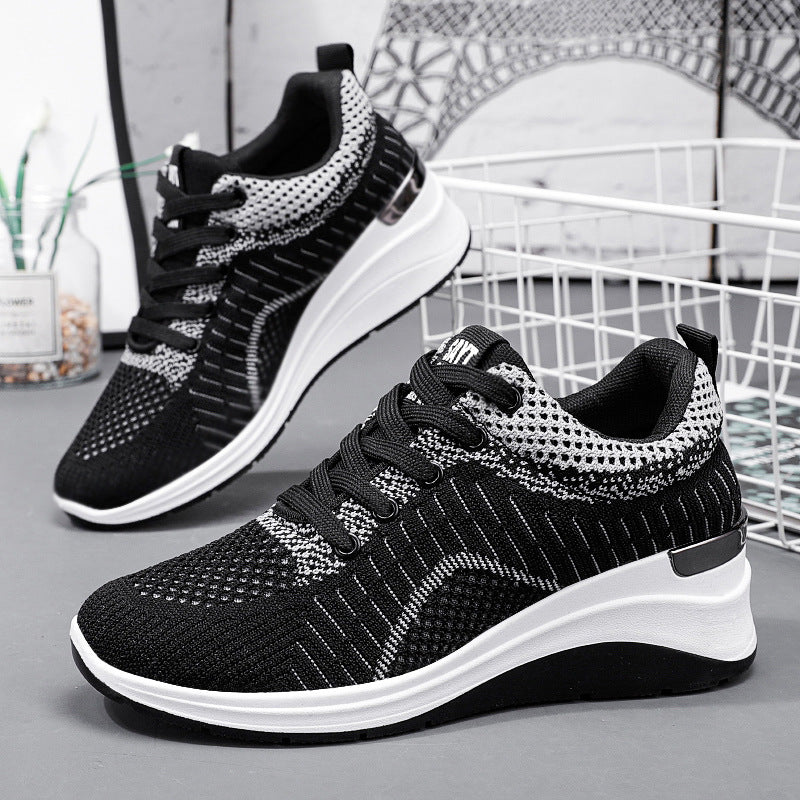 Women's knitted wedge sneaker with breathable knitted upper material, padded comfort insole and non-slip profile sole Mune Fashion