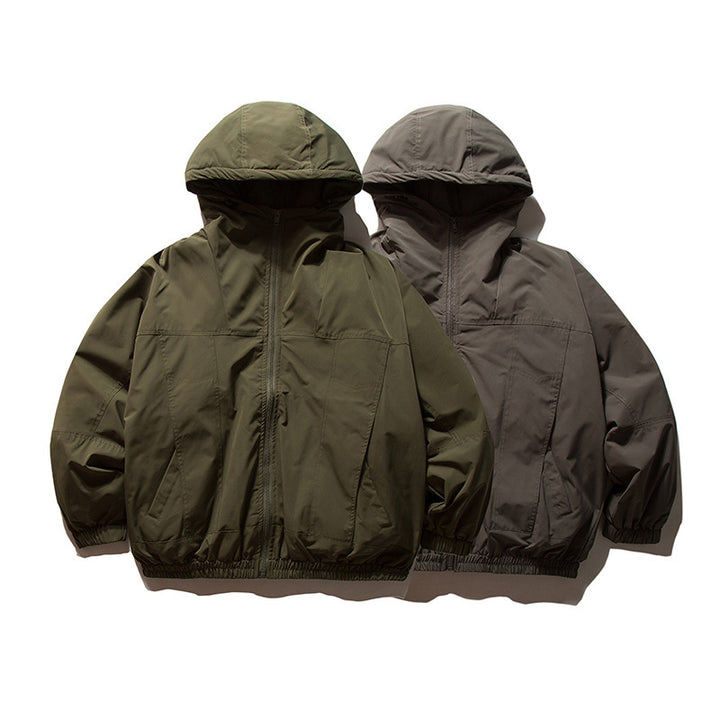 Men's lightweight wind and water-repellent hoodie jacket in boxy oversized cut with elastic cuffs Mune Fashion