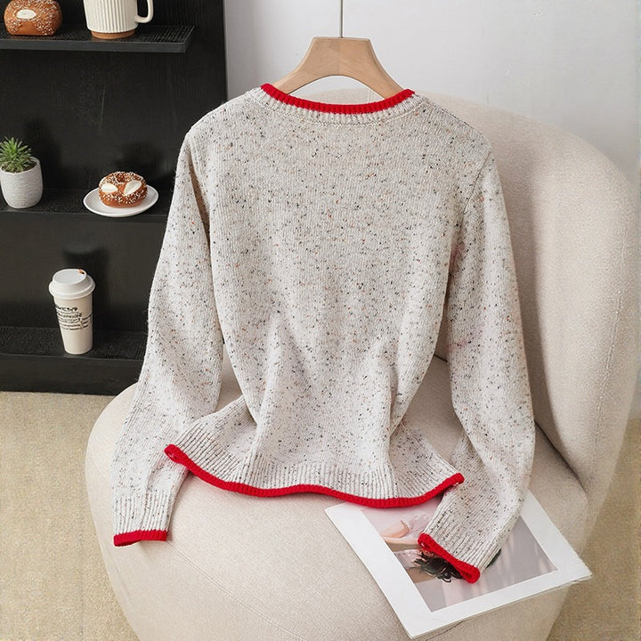 Women Playful Knit Cardigan with Heart Buttons Mune Fashion