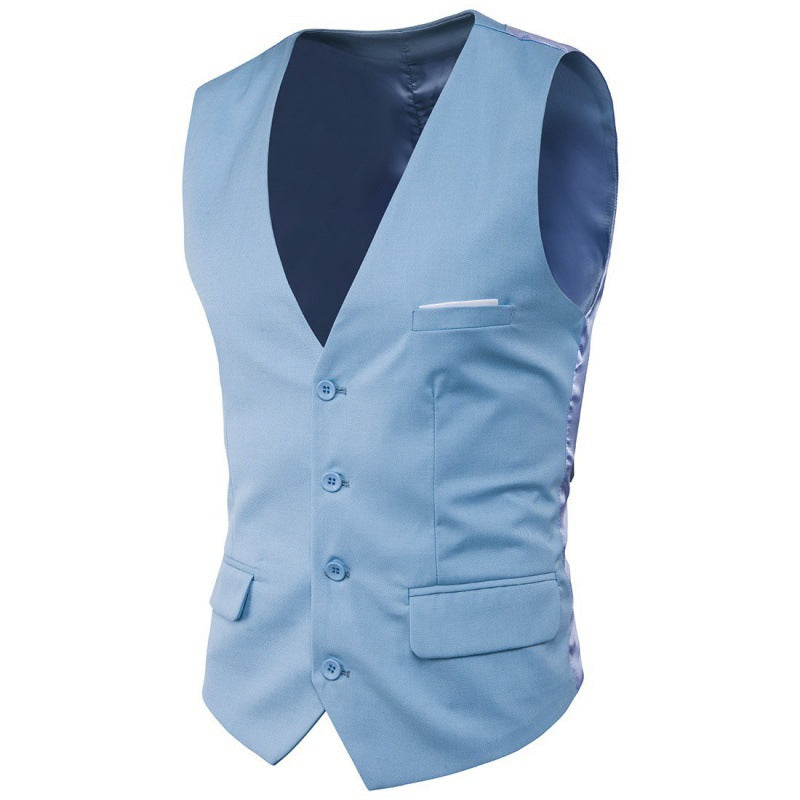 Men's nan formal suit waistcoat with deep V-neck satin back and flap pockets Mune Fashion