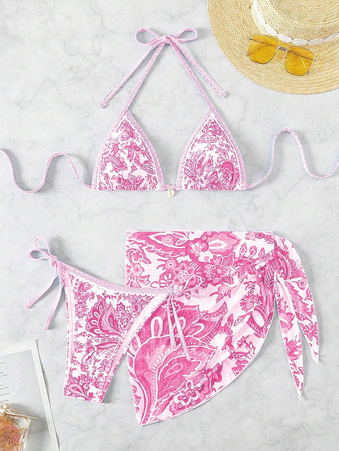 Women's Triangle Bikini Set with Elegant Wrap Skirt Mune Fashion