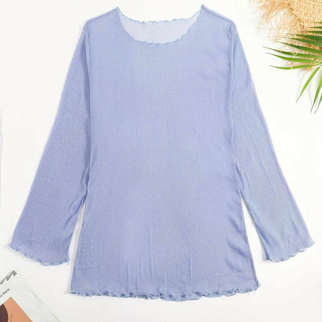 Women's Beach Top with Sparkling Material Mune Fashion