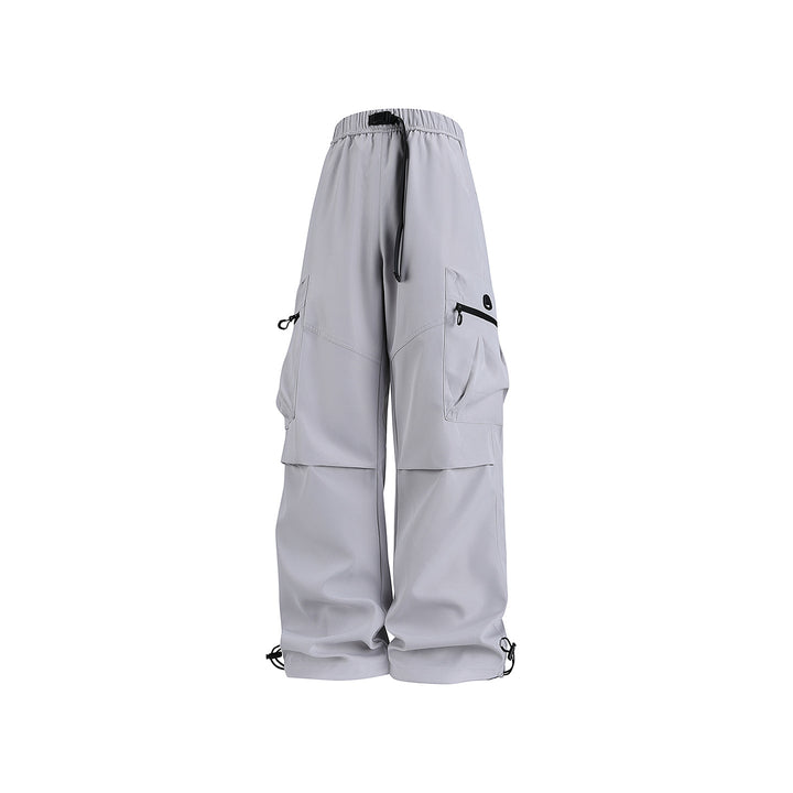 Men's wide technical cargo pants with multi pockets, drawstring and adjustable leg hems Drune