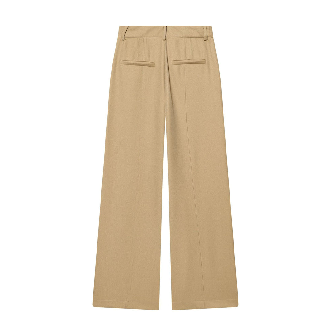 Women's elegant high waist trousers with crease, concealed hook placket, and wide culotte cut Mune Fashion