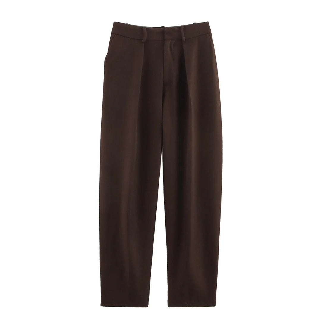 Ladies high-waisted suit trousers with crease and tapered cut Mune Fashion