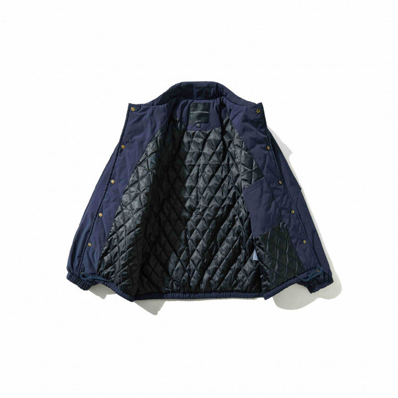 Men's short jacket in worker look with shirt collar, snap button closure and drawstring waistband Mune Fashion