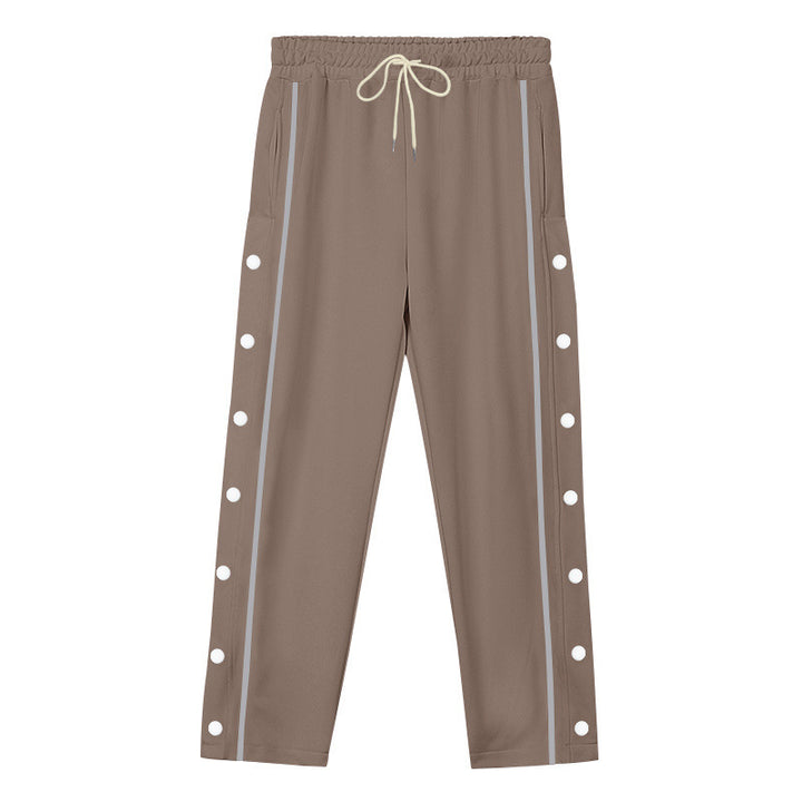 Unisex nan light sports training pants with snap button placket and elastic drawstring waistband Mune Fashion