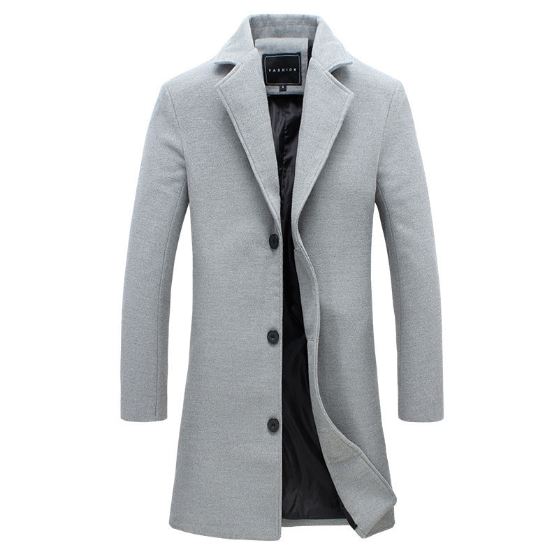 Men's slim Chesterfield coat with classic lapels, quilted lining and side pockets Mune Fashion
