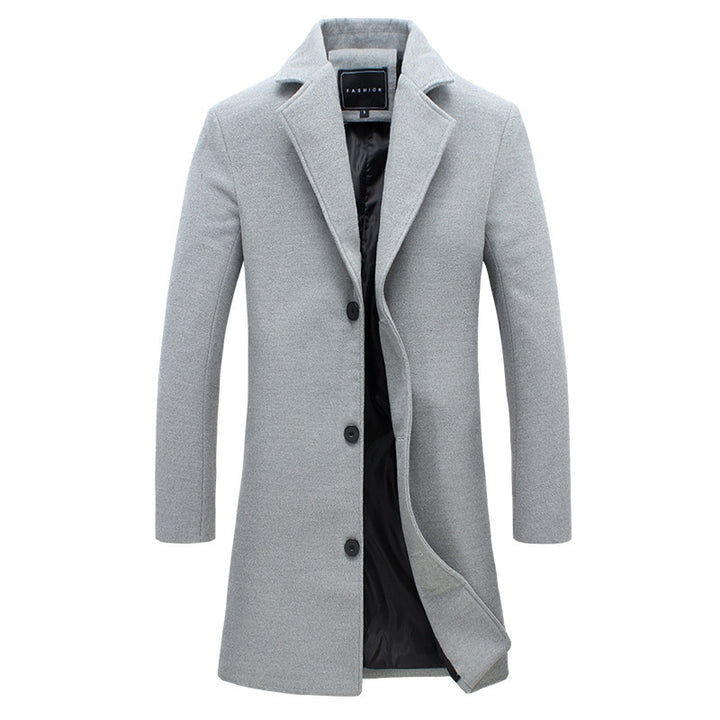 Men's slim Chesterfield coat with classic lapels, quilted lining and side pockets Mune Fashion