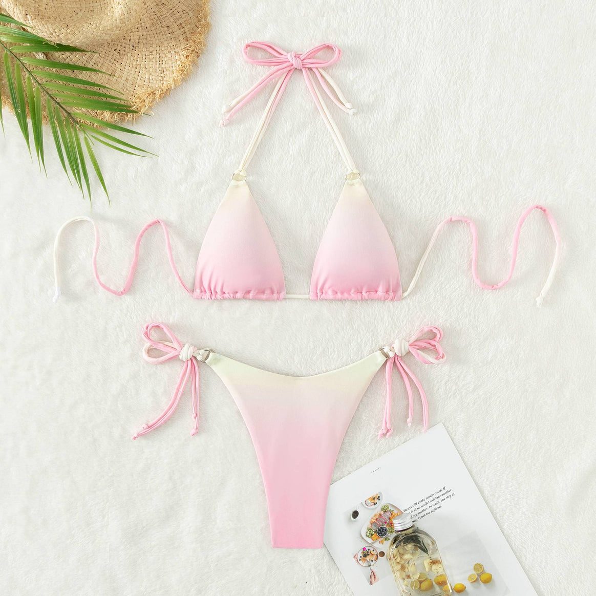 Women's triangle bikini with customizable tying system and trendy gradient Mune Fashion