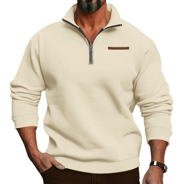Men's padded half-zip sweatshirt with stand-up collar and chest pocket Mune Fashion