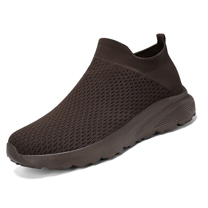 Unisex nan elastic knit slip-on shoe with contoured viscoelastic insole and slip-resistant shock-absorbing outsole Mune Fashion