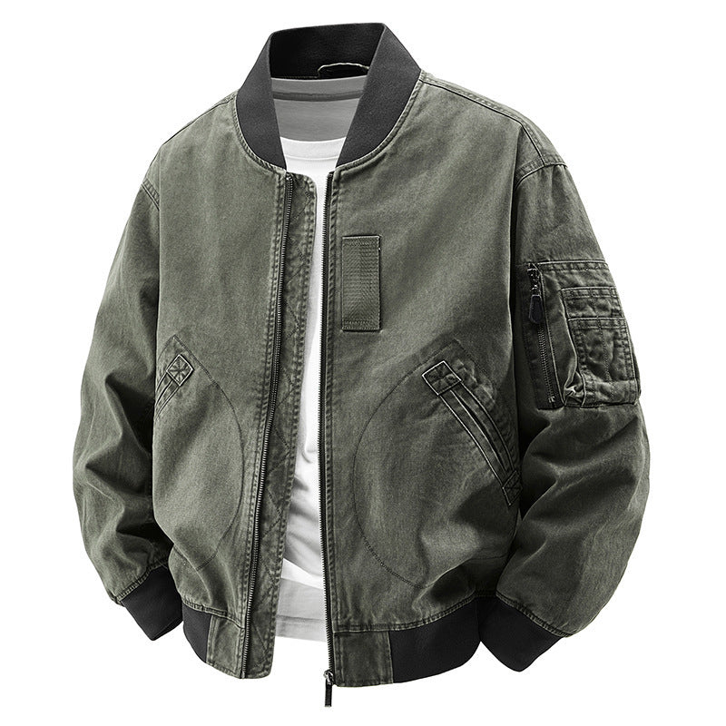 Men's Fashionable Bomber Jacket with Side Pockets Mune Fashion