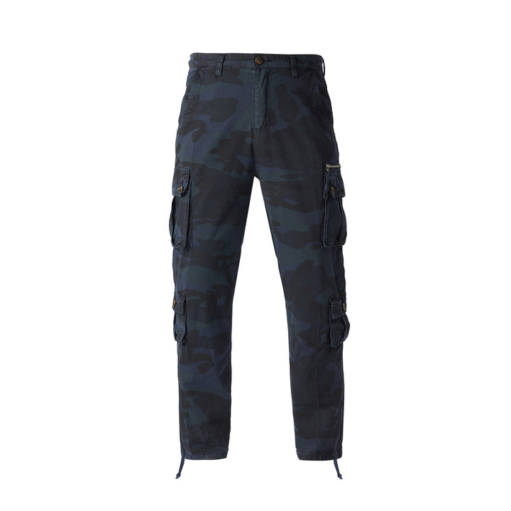 Men's cargo pants in camouflage military style with multiple pockets and adjustable ankle straps Mune Fashion