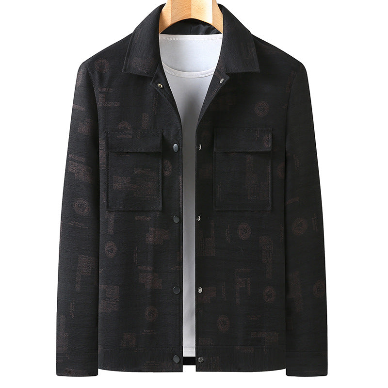 Men's lightweight textured overshirt with patch pockets and subtle all-over print Mune Fashion