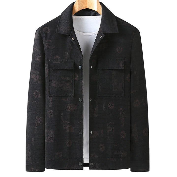 Men's lightweight textured overshirt with patch pockets and subtle all-over print Mune Fashion
