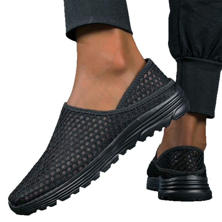 Women's airy slip-on sneakers with honeycomb knit upper and cushioned comfort sole Mune Fashion