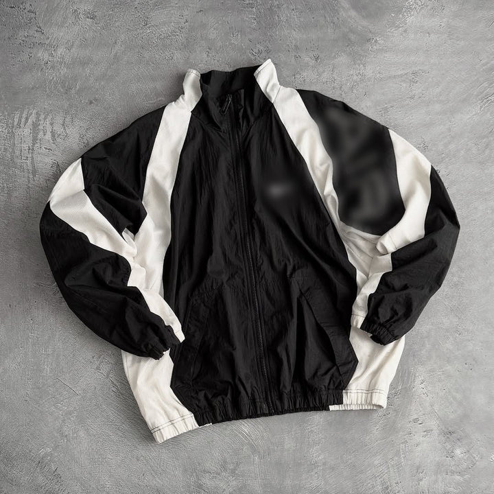 Unisex nan breathable lightweight wind and training jacket with mesh lining, stand collar and elastic hem Mune Fashion