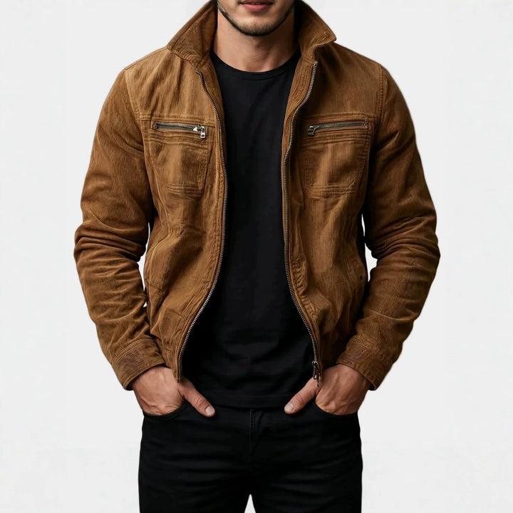 Men's Fashion Transitional Utility Jacket with Zipper