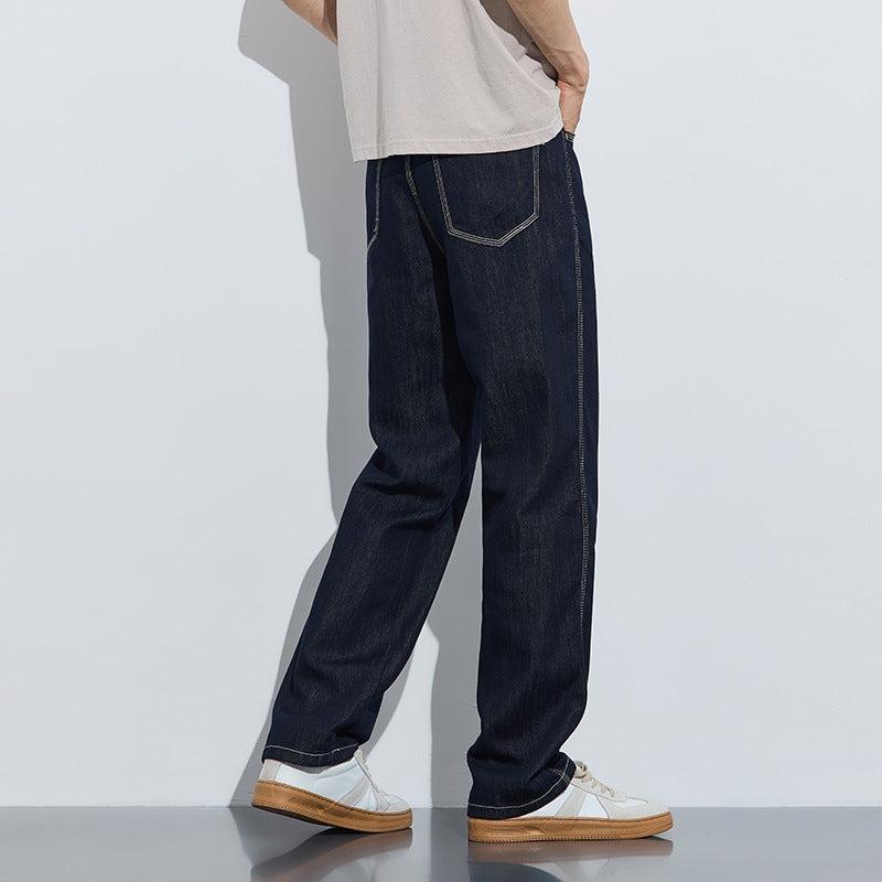 Men Comfortable and Casual Wide Cut Denim Pants Mune Fashion