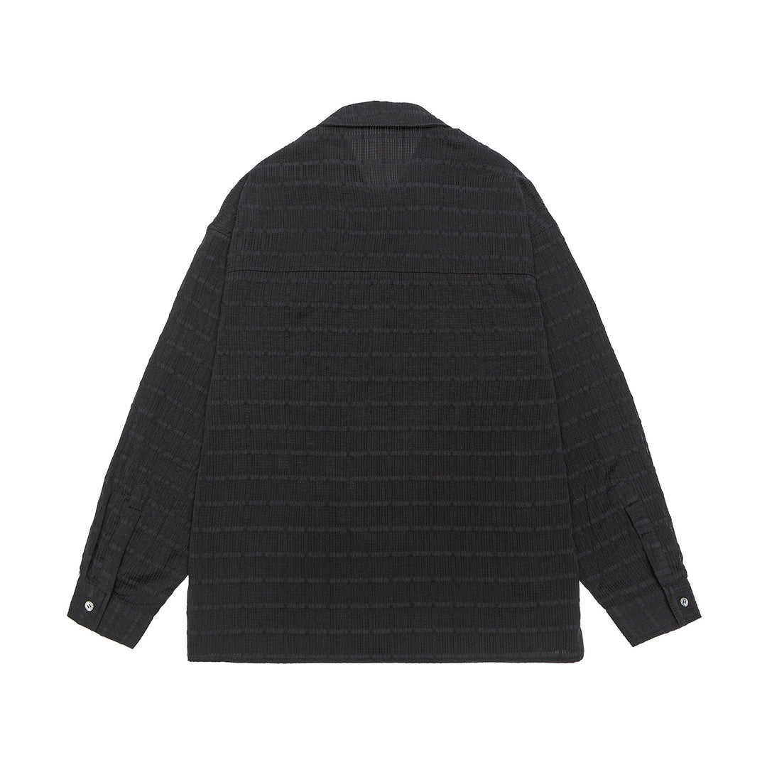 Unisex Textured Oversized Shirt Jacket with Chest Pocket Mune Fashion