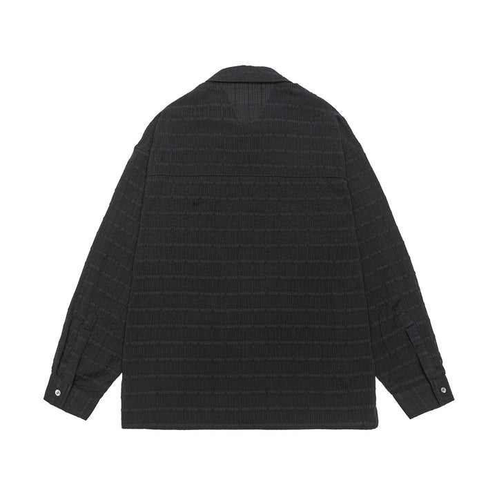 Unisex Textured Oversized Shirt Jacket with Chest Pocket Mune Fashion