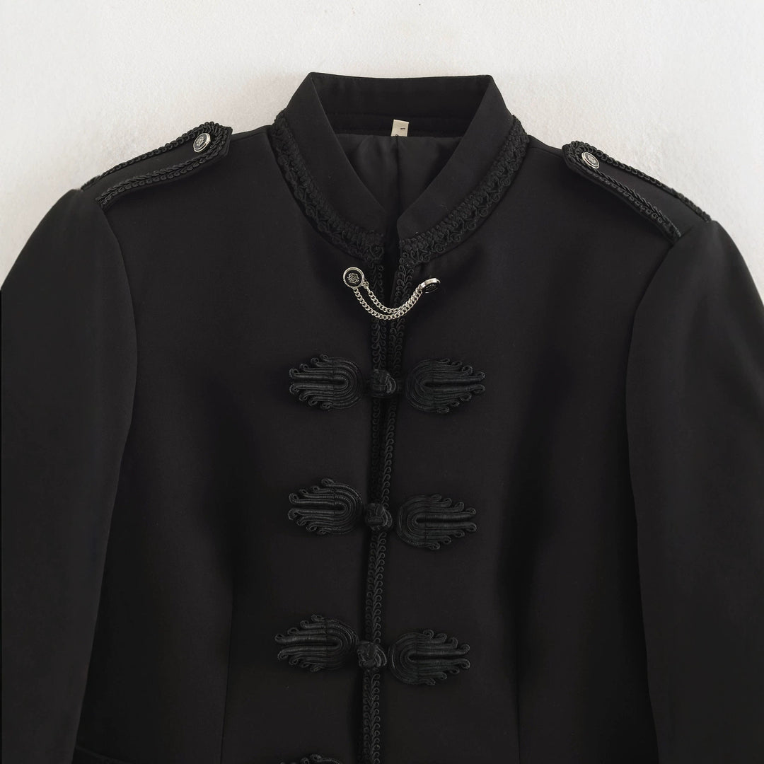 Women's tailored short jacket in Habsburg-inspired military style with cord closure Mune Fashion