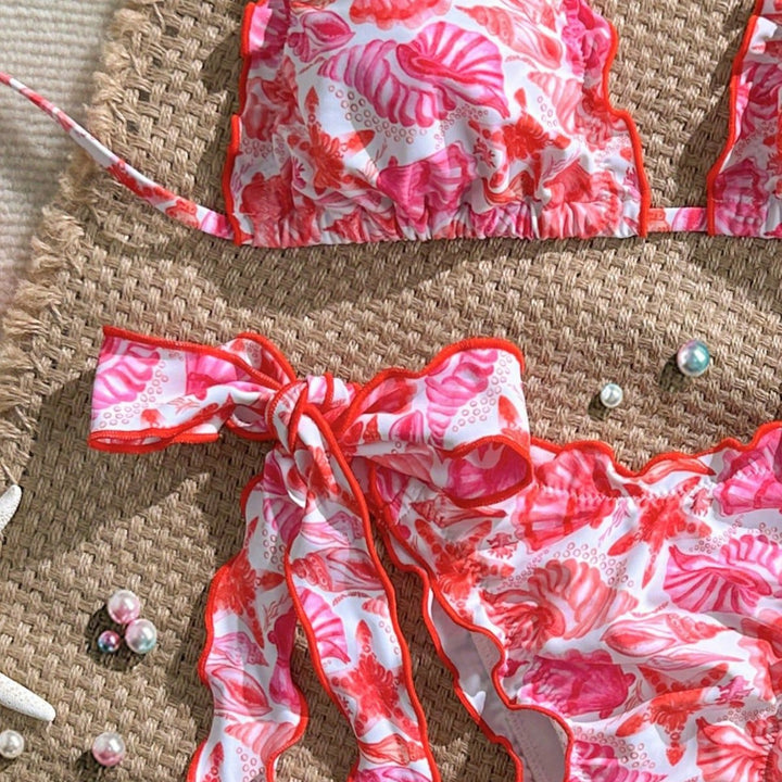Women Triangle Bikini with Ruffle Details Mune Fashion