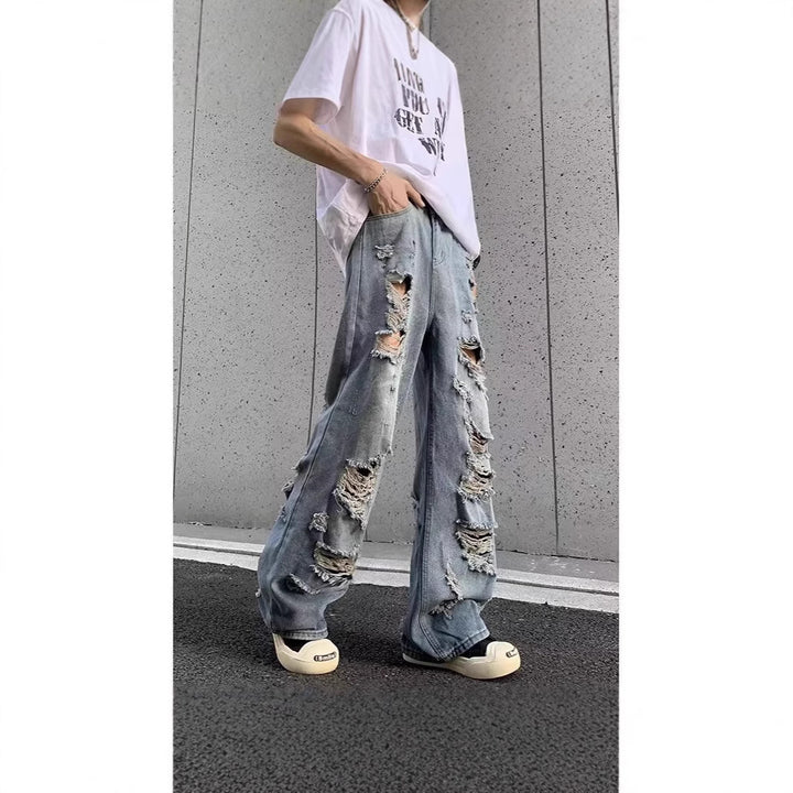 Women's Stylish Destroyed Baggy Jeans Mune Fashion