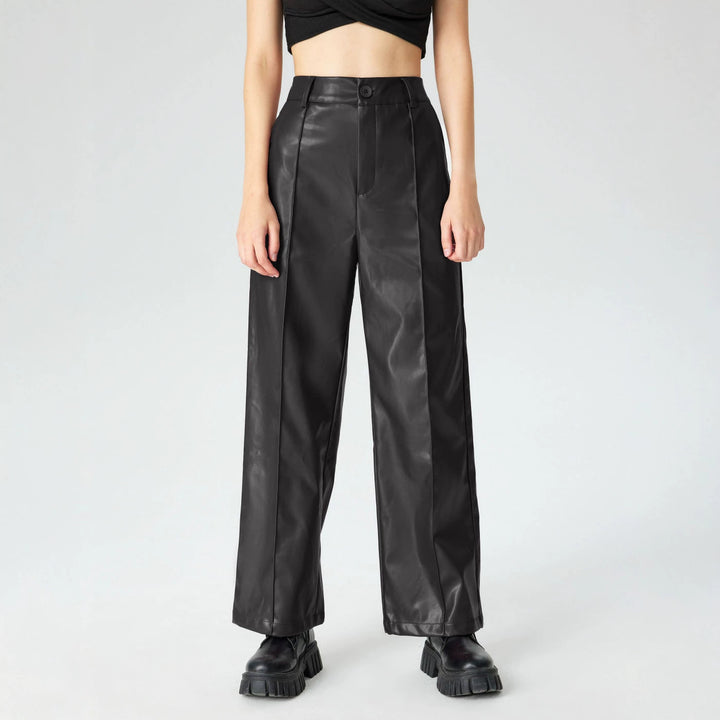 Women's Elegant Faux Leather Pants Mune Fashion
