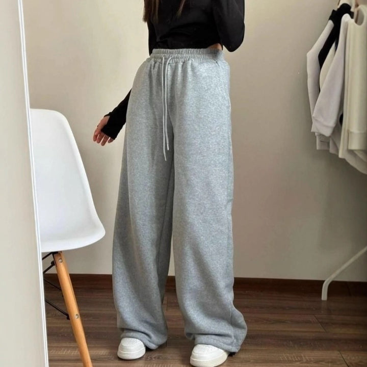 Unisex nan locker falling lounge pants with elastic drawstring waist, side pockets and straight leg Mune Fashion