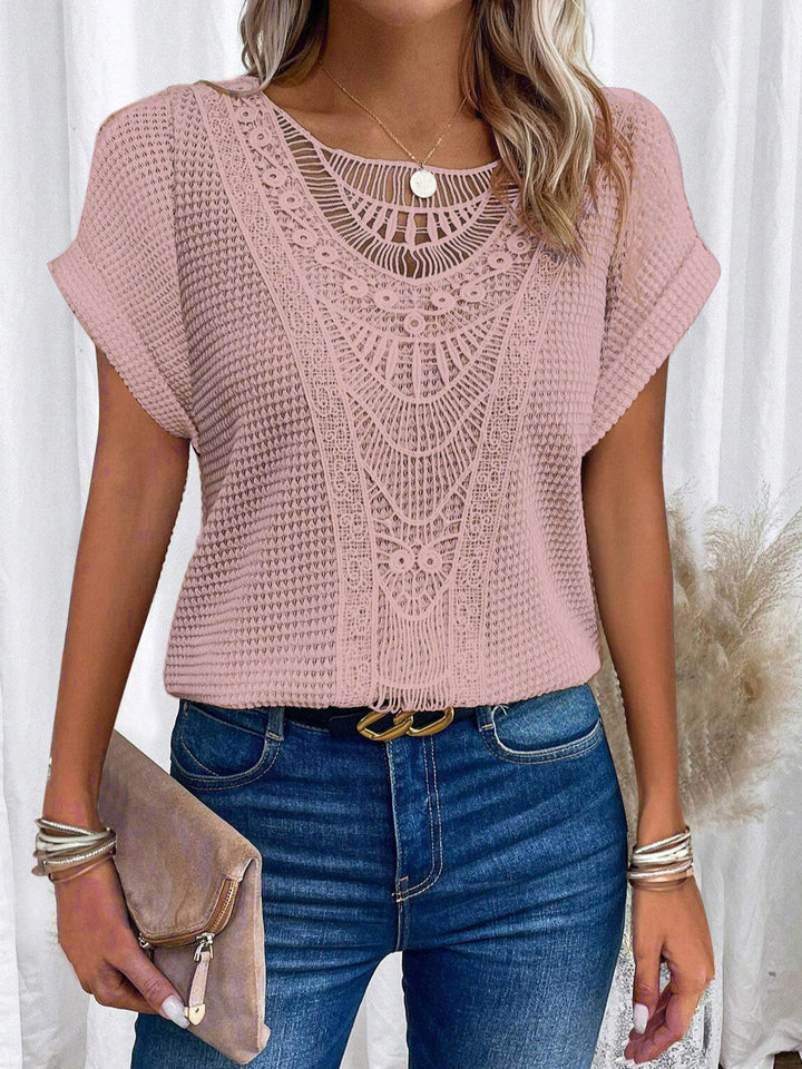 Elegant lace T-shirt with stylish details