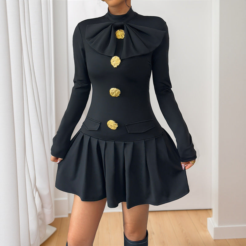Women's Stylish Mini Dress with Waist Cutter and Ruffle Details Mune Fashion
