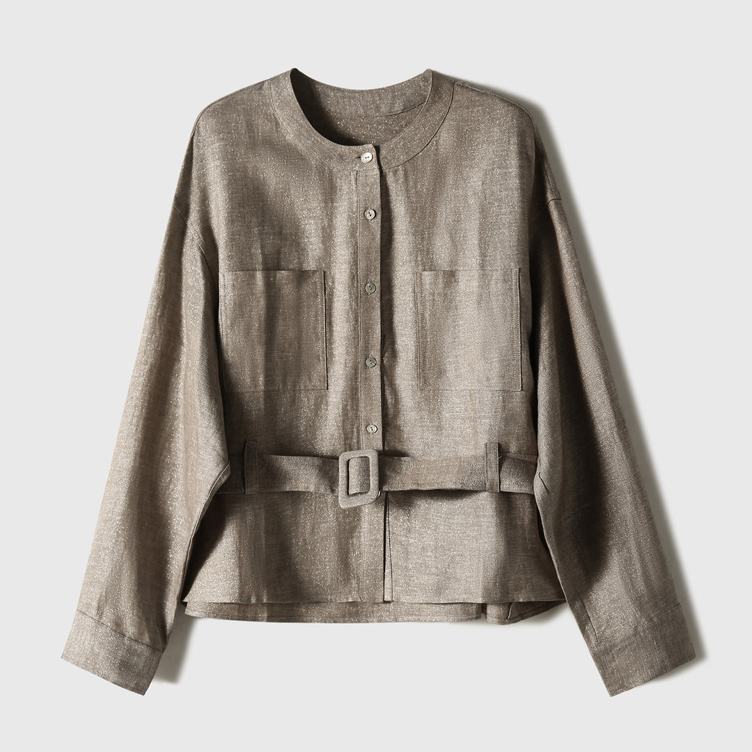 Women's Stylish Oversized Blouse with Belt Mune Fashion