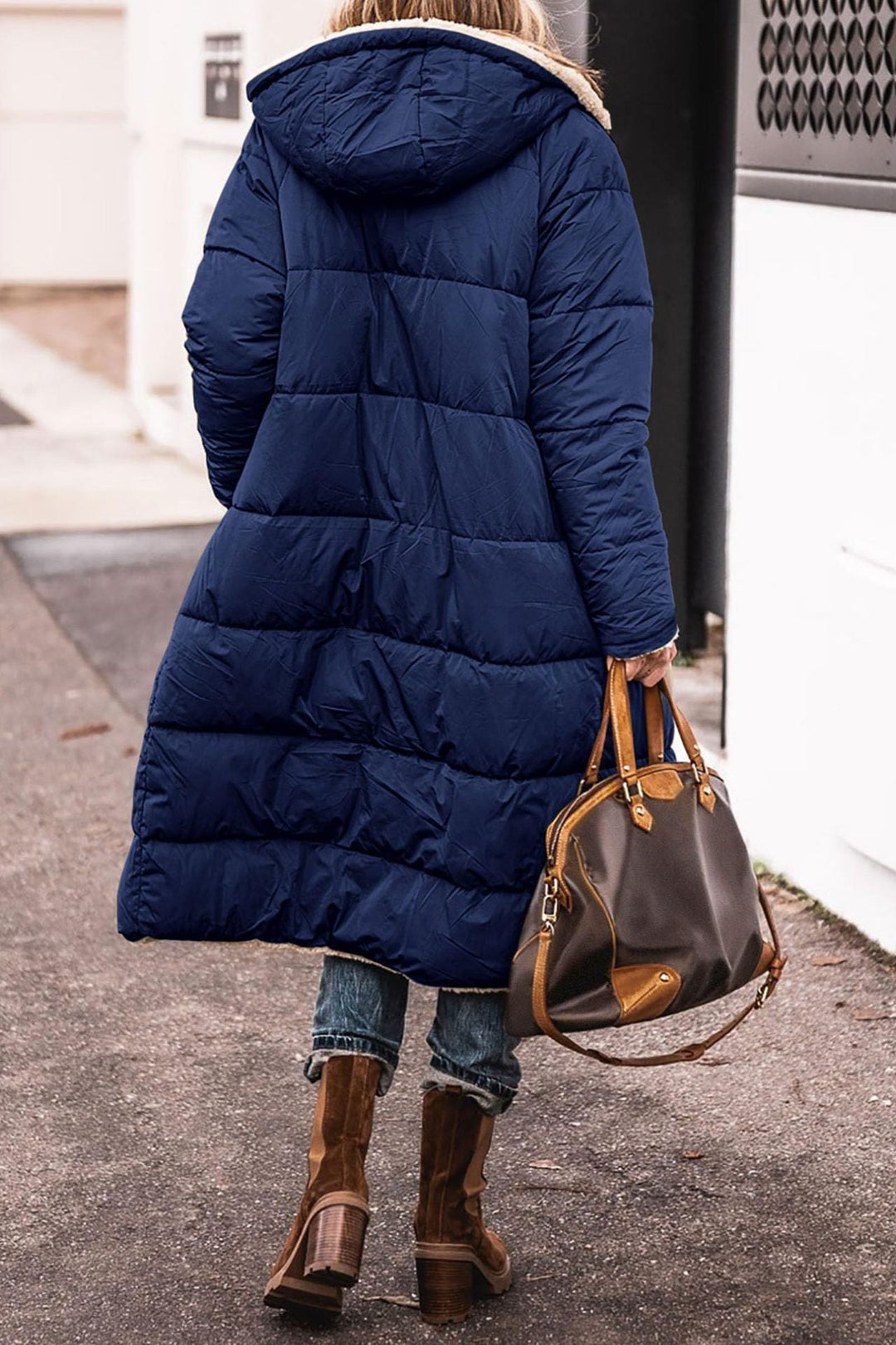 Ladies Long Padded Winter Jacket with Fleece Lining Mune