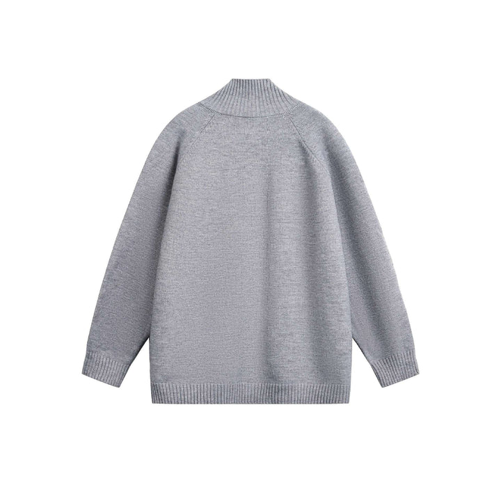 Unisex cardigan jacket with high ribbed collar, continuous button placket and side pockets Mune Fashion