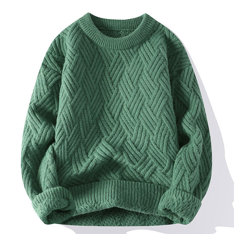 Women’s chunky knit oversized sweater with cable pattern and elastic ribbed hem Mune Fashion