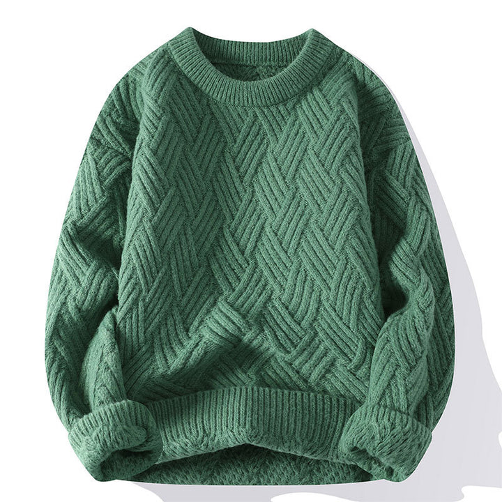Women’s chunky knit oversized sweater with cable pattern and elastic ribbed hem Mune Fashion