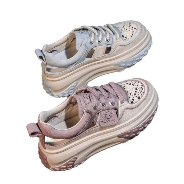 Women's Stylish Sneakers with Airy Perforations and Cushioning Sole Mune Fashion