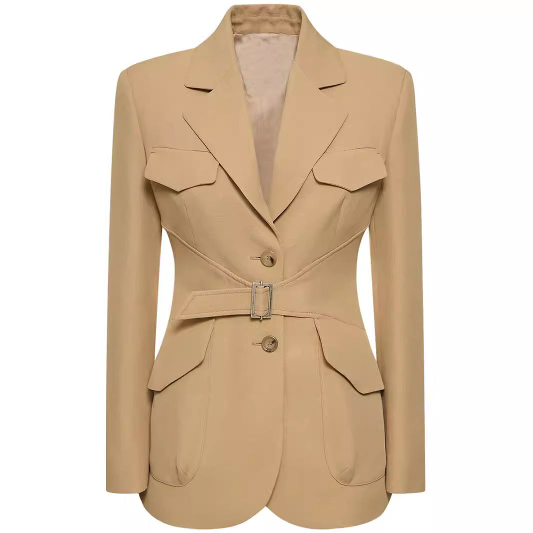 Women's Two-Piece Suit in Tailoring with Fitted Blazer and Wide Leg Mune Fashion