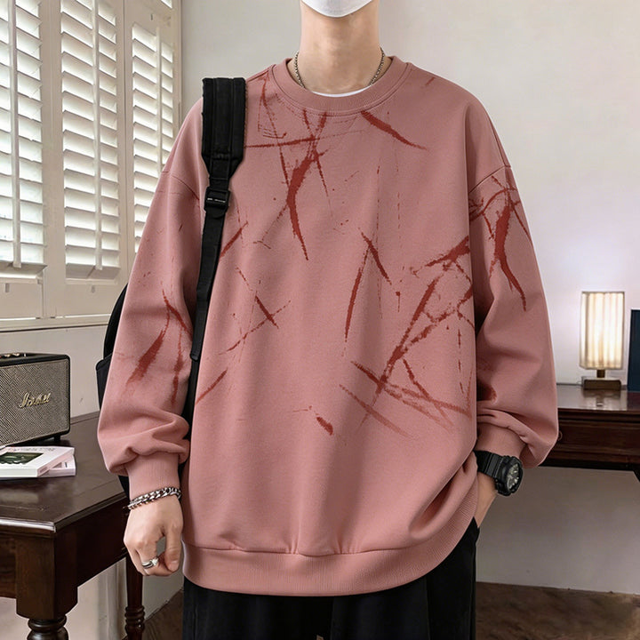 Men's sweatshirt with abstract print, crew neck and relaxed fit Mune Fashion
