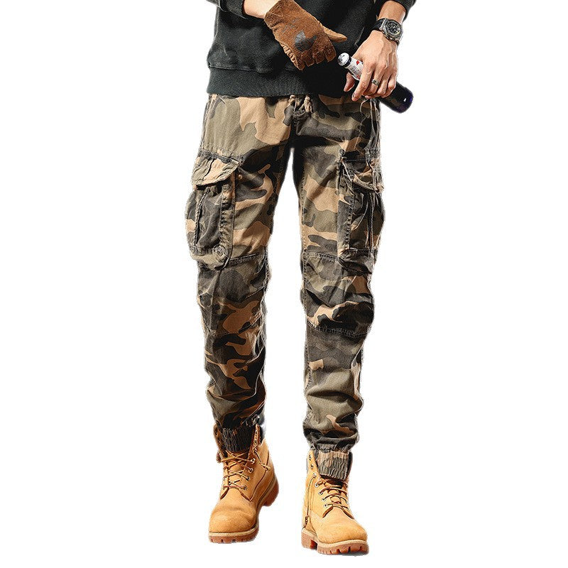 Men's cargo pants in jogger style with drawstring elastic cuffs and multiple pockets Mune Fashion