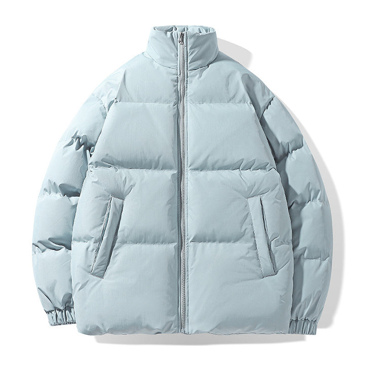 Men's Oversize Quilted Jacket with High Stand-Up Collar and Concealed Side Pockets Mune Fashion
