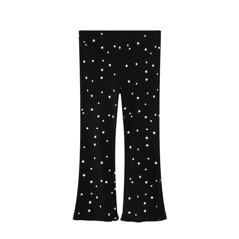Girls Flared Leggings with Sparkling Star Design Mune Fashion