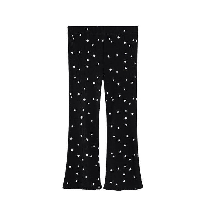 Girls Flared Leggings with Sparkling Star Design Mune Fashion