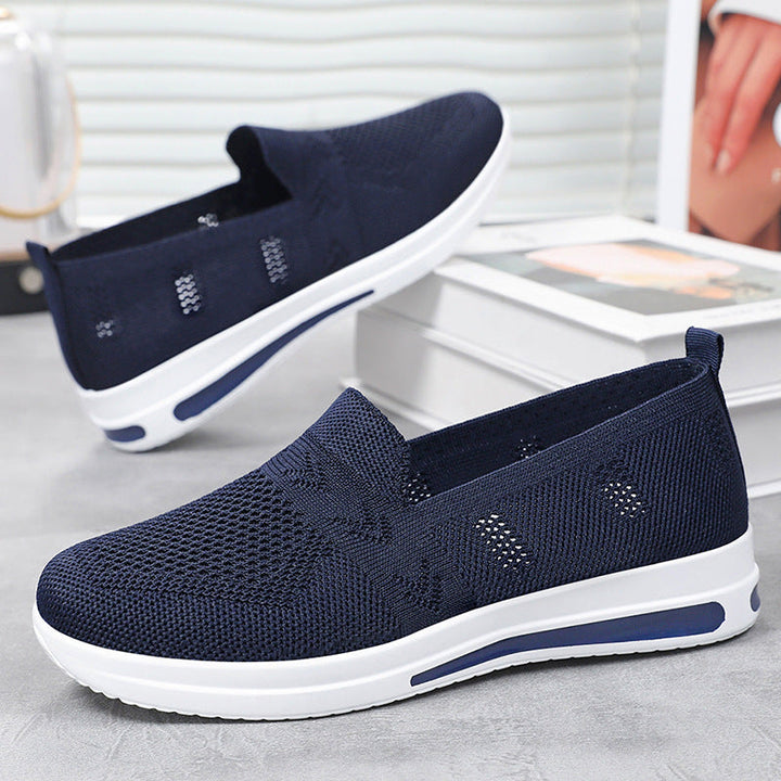 Women's Breathable Slip-On Sneakers with Flexible Upper Material and Comfortable Footbed Mune Fashion