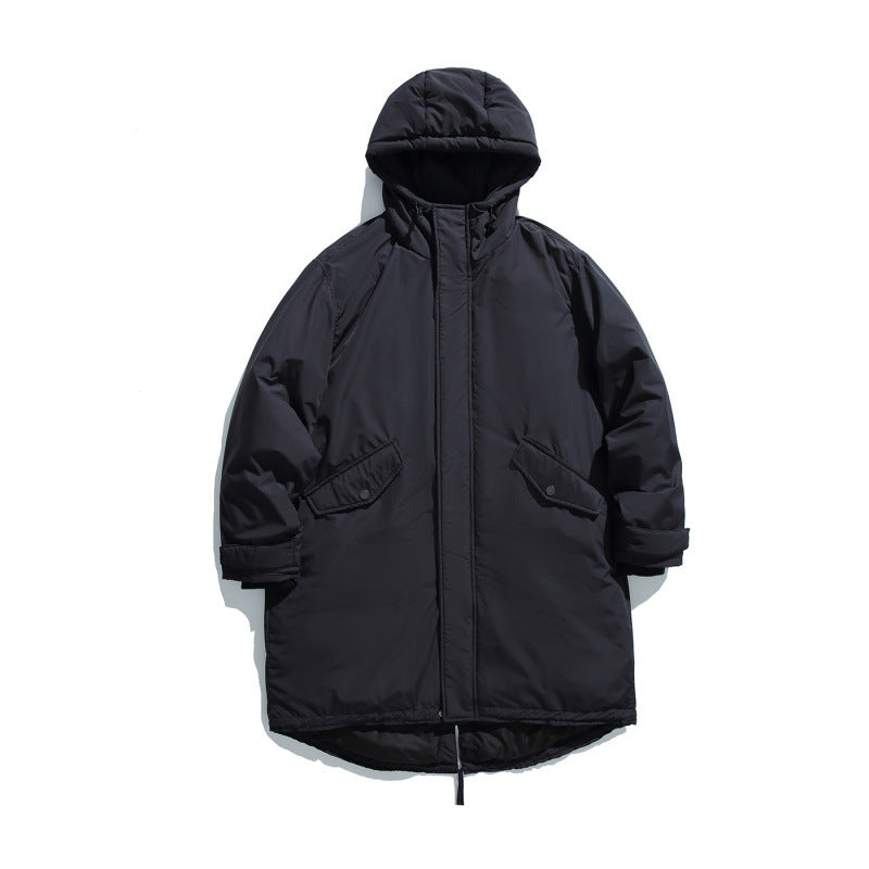 Unisex Quilted Long Parka in Boxy Cut with Hood and Drawstring Hem Mune Fashion