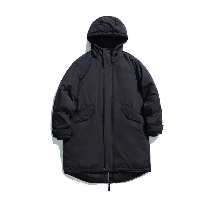 Unisex Quilted Long Parka in Boxy Cut with Hood and Drawstring Hem Mune Fashion