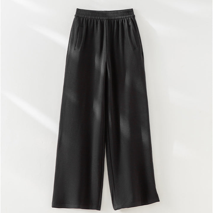 Women Wide Comfort Pants with High Elastic Waistband and Side Pockets Mune Fashion